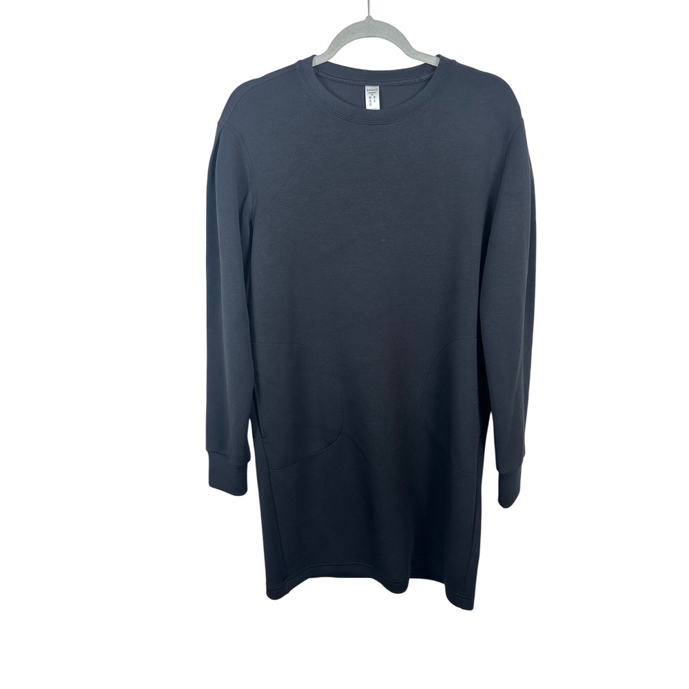 Spanx AirEssentials Crew Neck Dress Women XS Black New Pockets 50453R